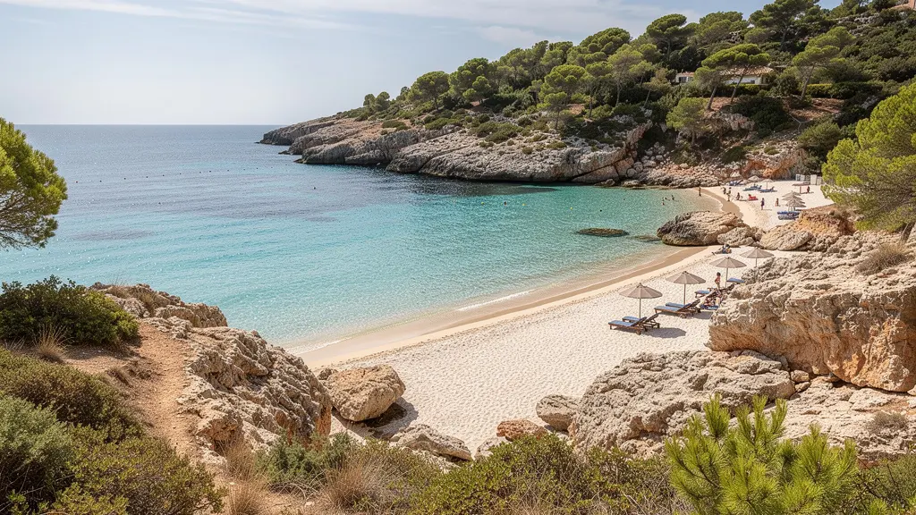 Crique de Majorque avec eau turquoise idéale pour un week-end plage entre copines